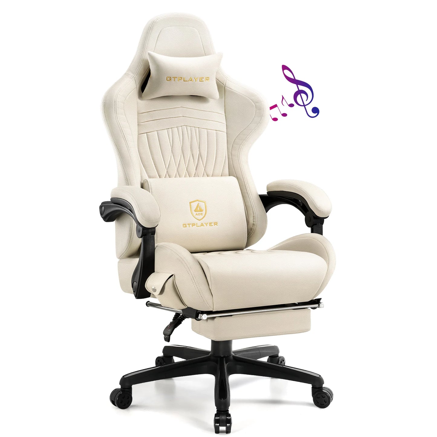 GTPLAYER Genuine Leather Ergonomic Gaming Chair With Armrests