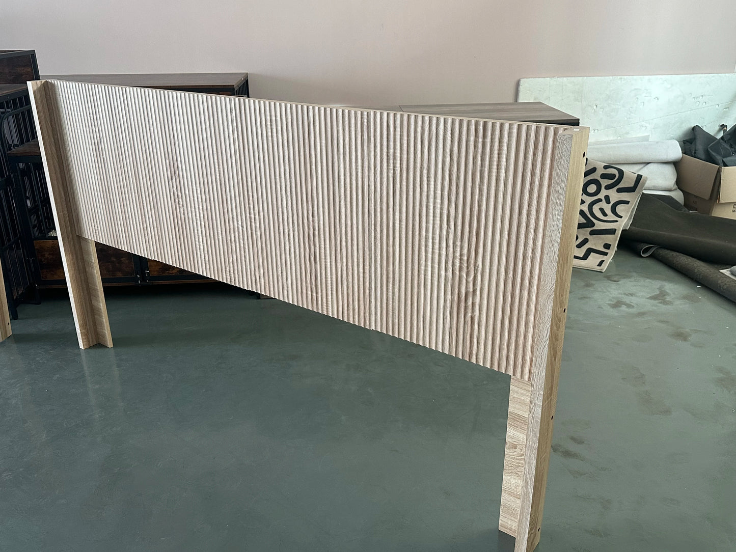 Fluted Headboard Wall Mount Wood Bedhead For Rustic Modern Farmhouse