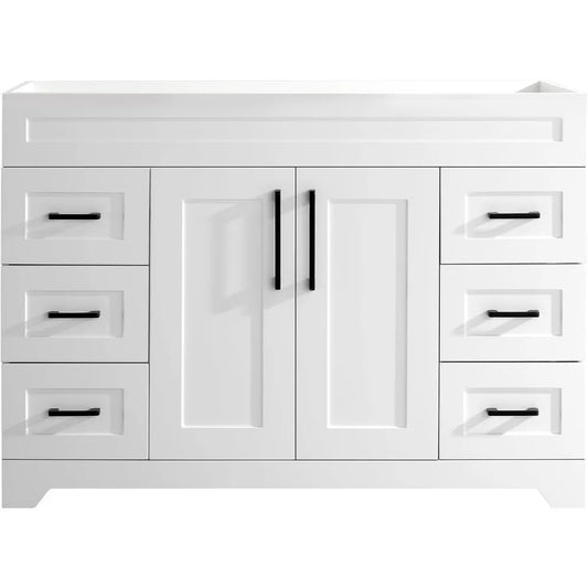 MKDK Bathroom Vanity With Freestanding Sink Two Doors Six Drawers