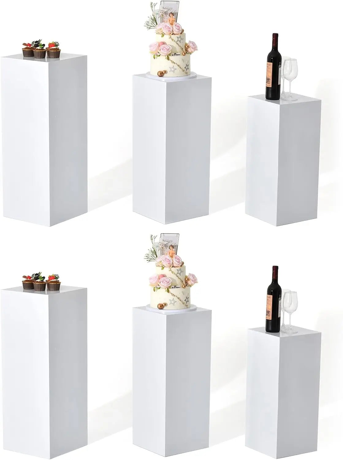 Six Piece Metal Display Pedestal Stands For Wedding Dessert Tables