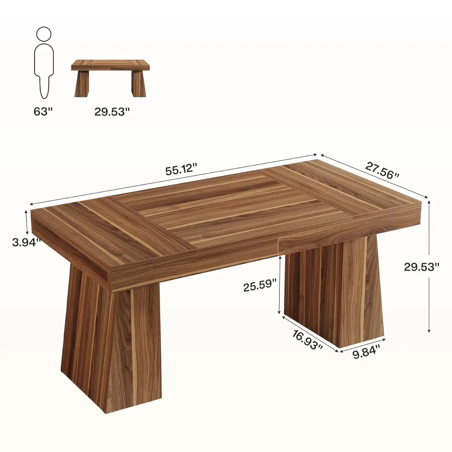 NONEDesk Executive Desk Modern Minimalist Wood Office Desk