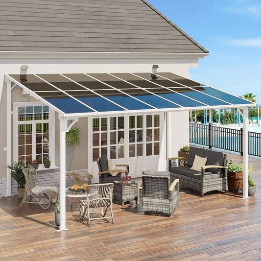 Meissalivve Gazebo Pergola With Wall Mount Sloped Roof