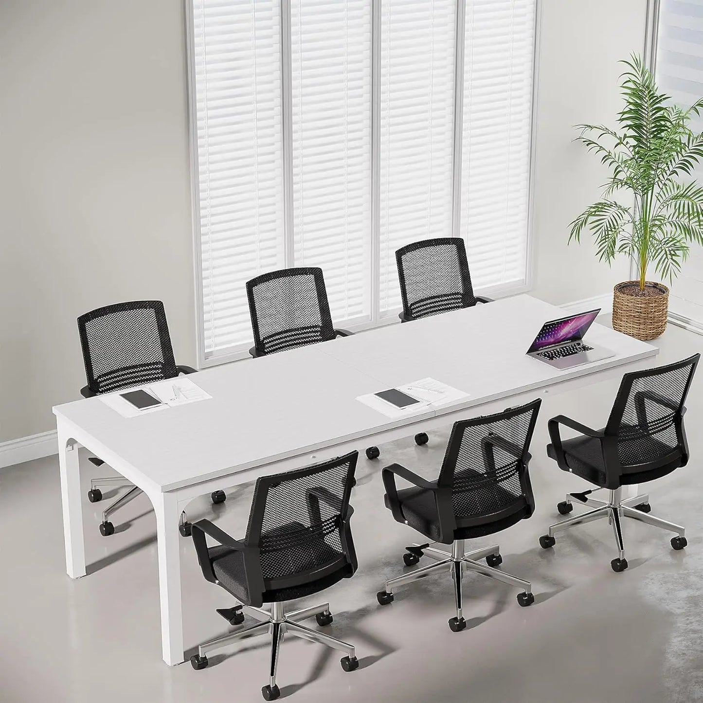 Large Conference Room Table With Metal Frame For Meetings