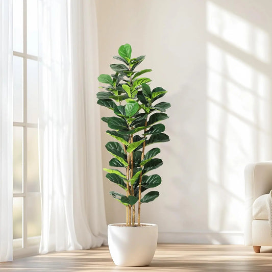HiMISSCN Fiddle Leaf Fig Tree With Pot Artificial Plant For Home Decor