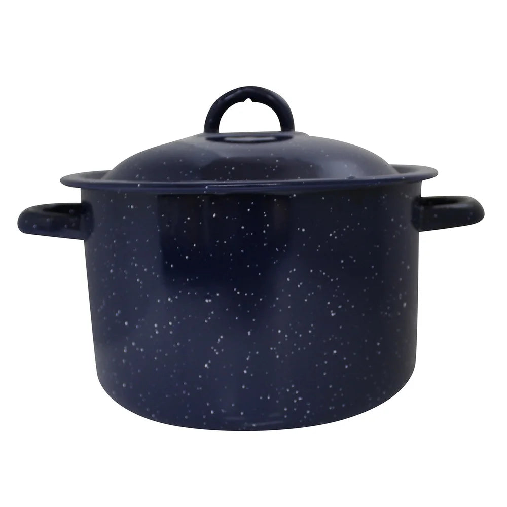 Enamel Stock Pot With Double Handles For Oven Safe Cooking