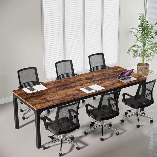 Large Conference Room Table With Metal Frame For Meetings