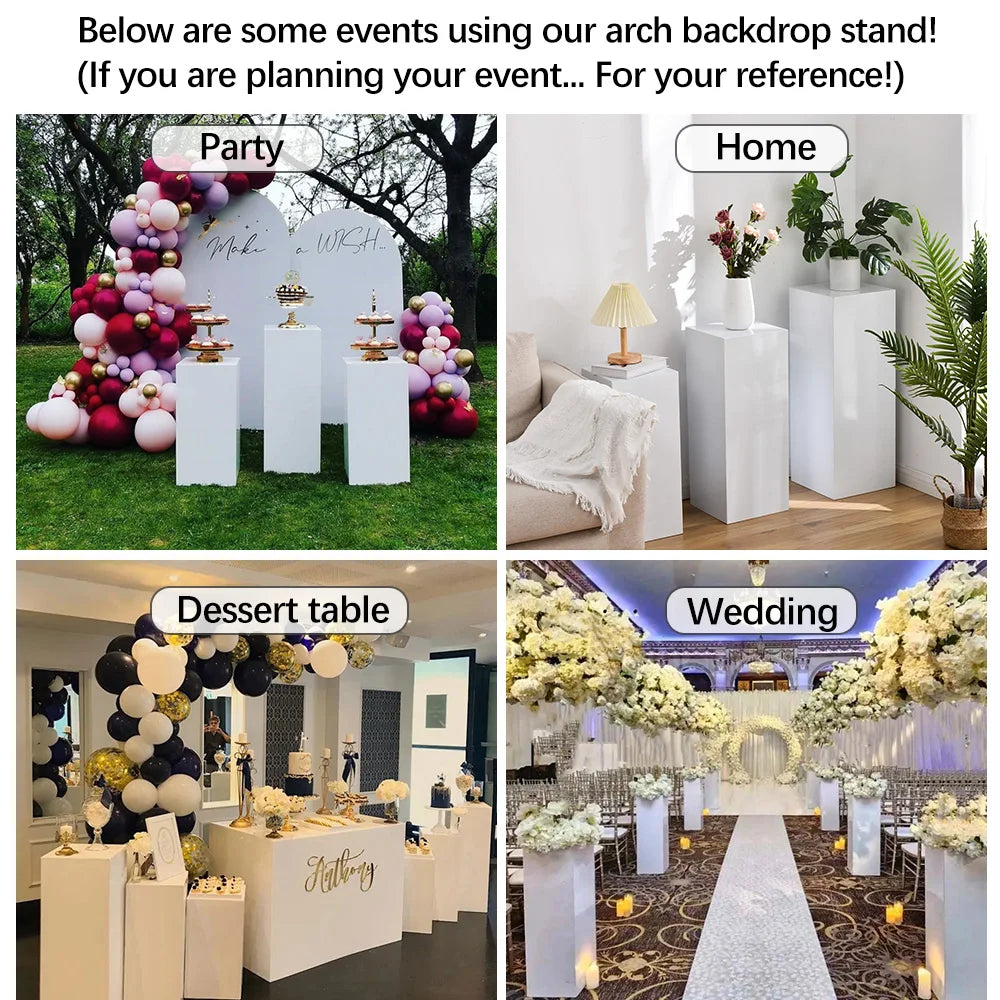 Six Piece Metal Display Pedestal Stands For Wedding Dessert Tables