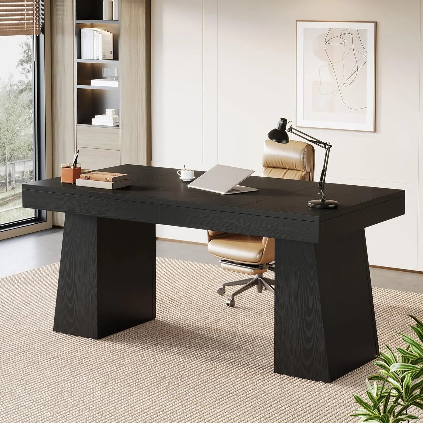 NONEDesk Executive Desk Modern Minimalist Wood Office Desk
