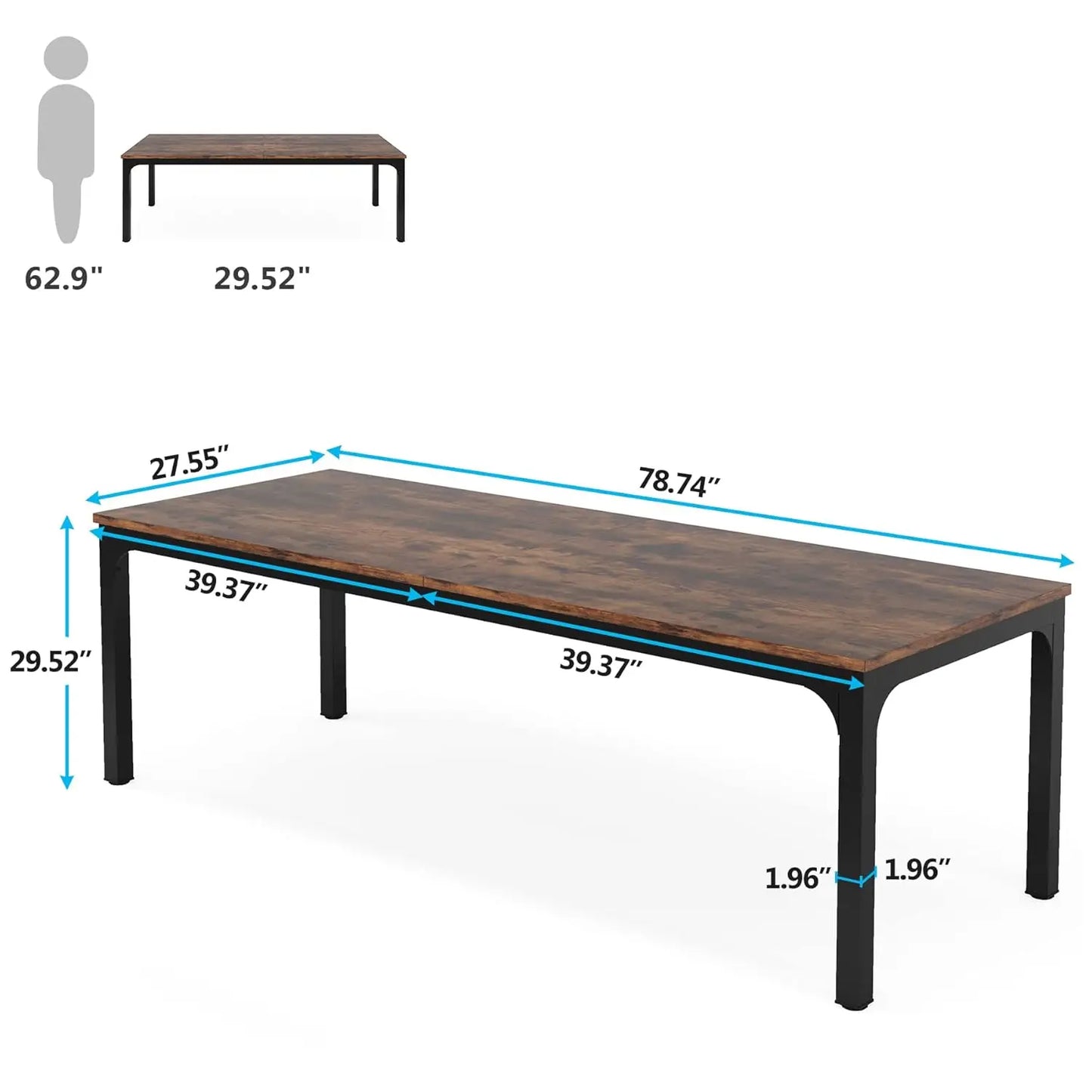 Large Conference Room Table With Metal Frame For Meetings
