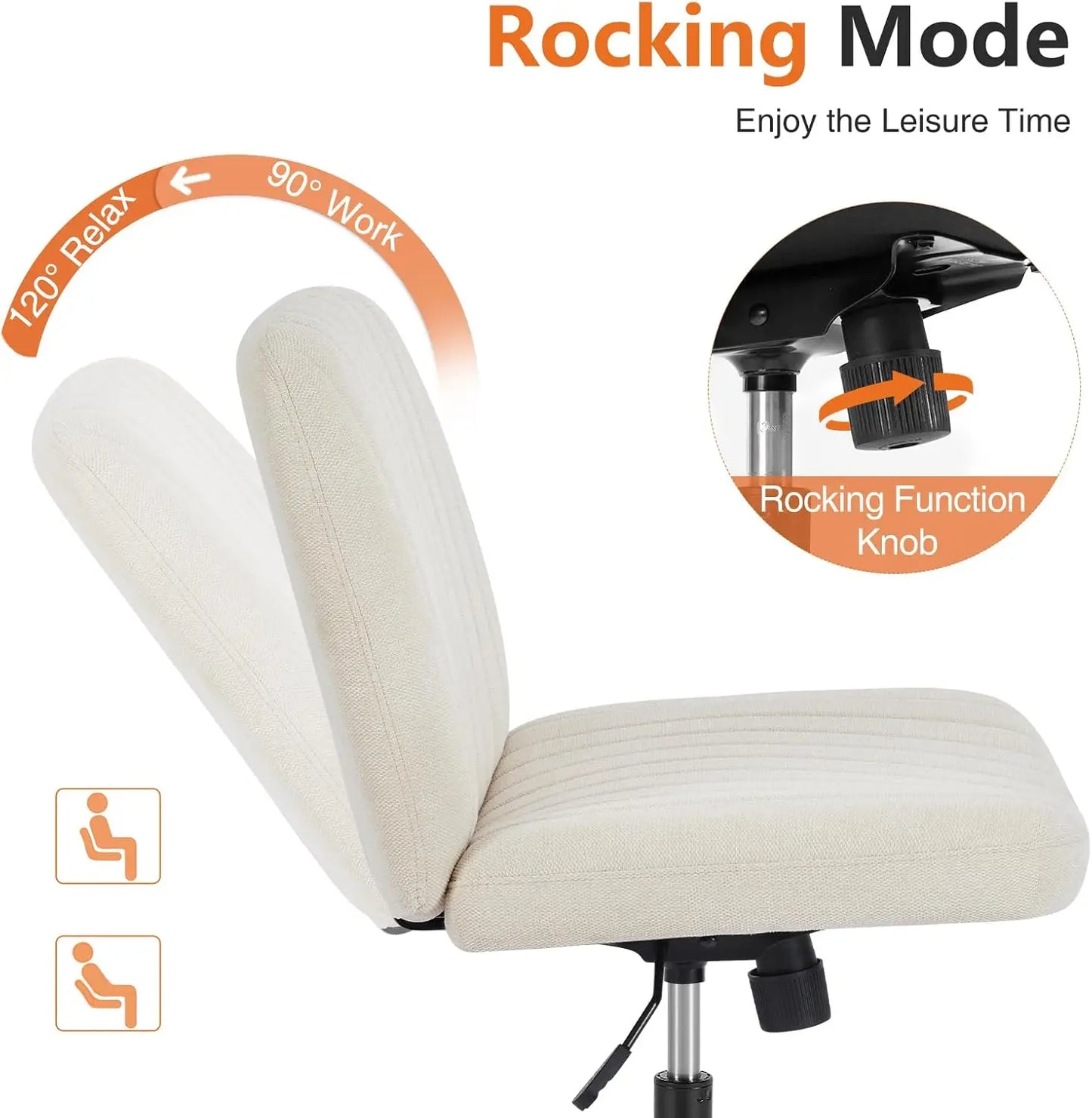 Adjustable Swivel Desk Chair With Wheels And Wide Seat
