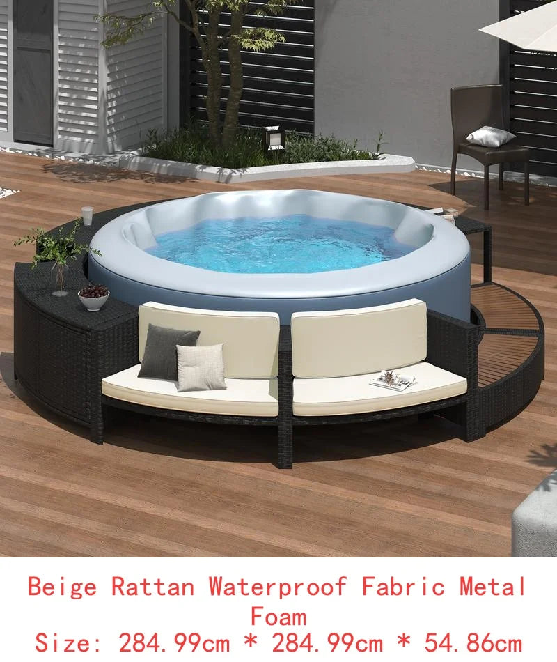 Rattan Outdoor Sofa Set With Storage For Patio And Backyard