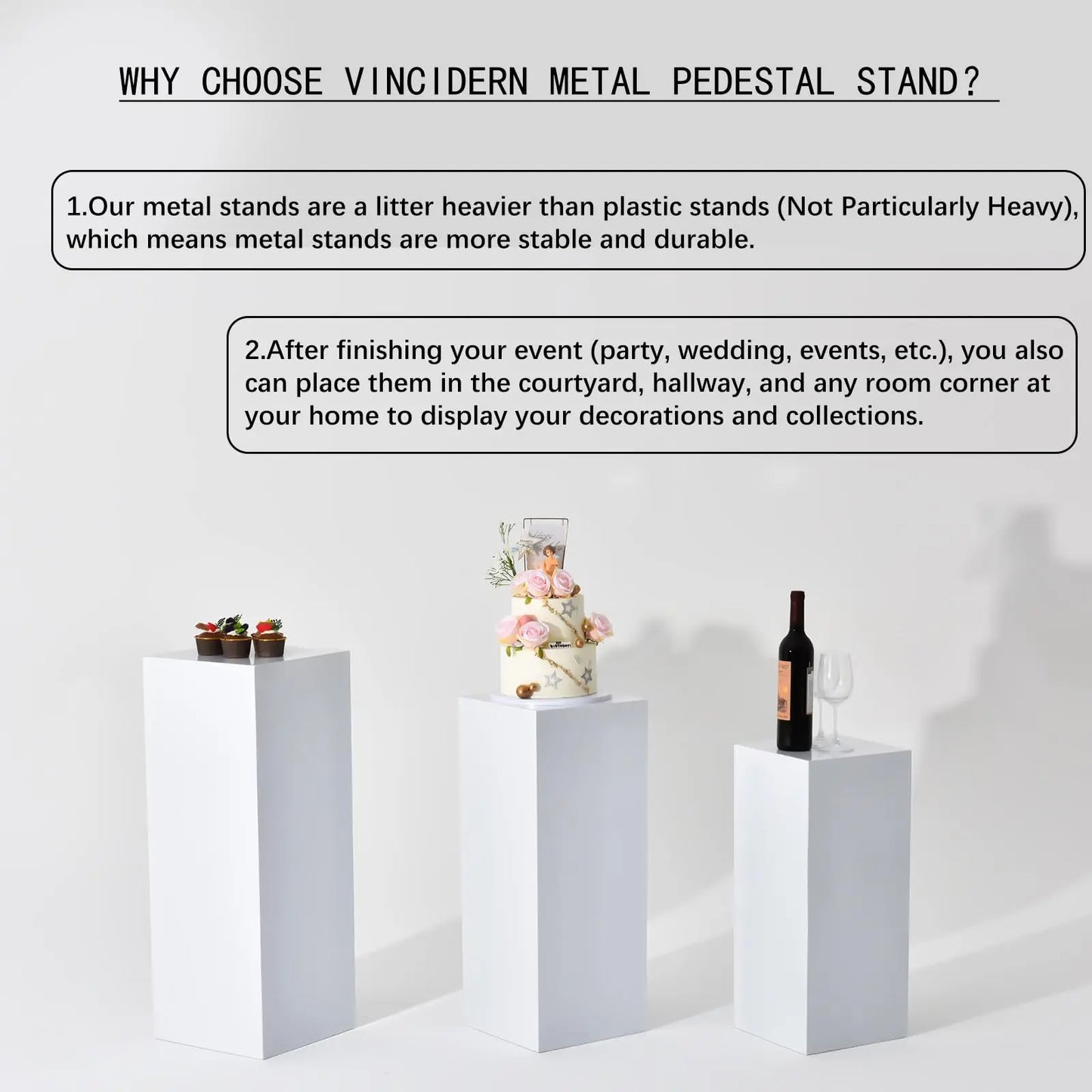 Six Piece Metal Display Pedestal Stands For Wedding Dessert Tables