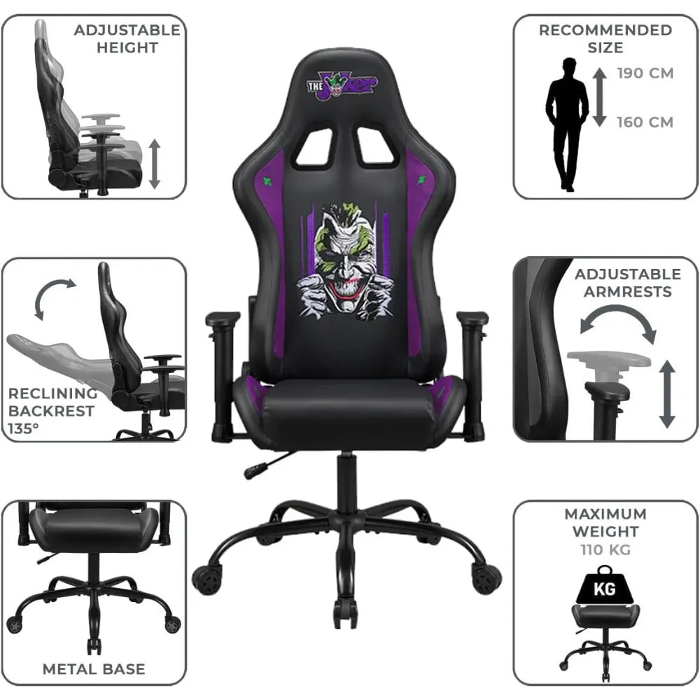 Gaming Chair With Adjustable Armrests And Headrest