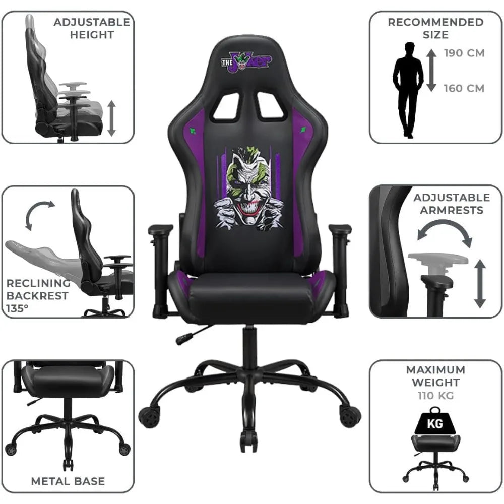Gaming Chair With Adjustable Armrests And Headrest