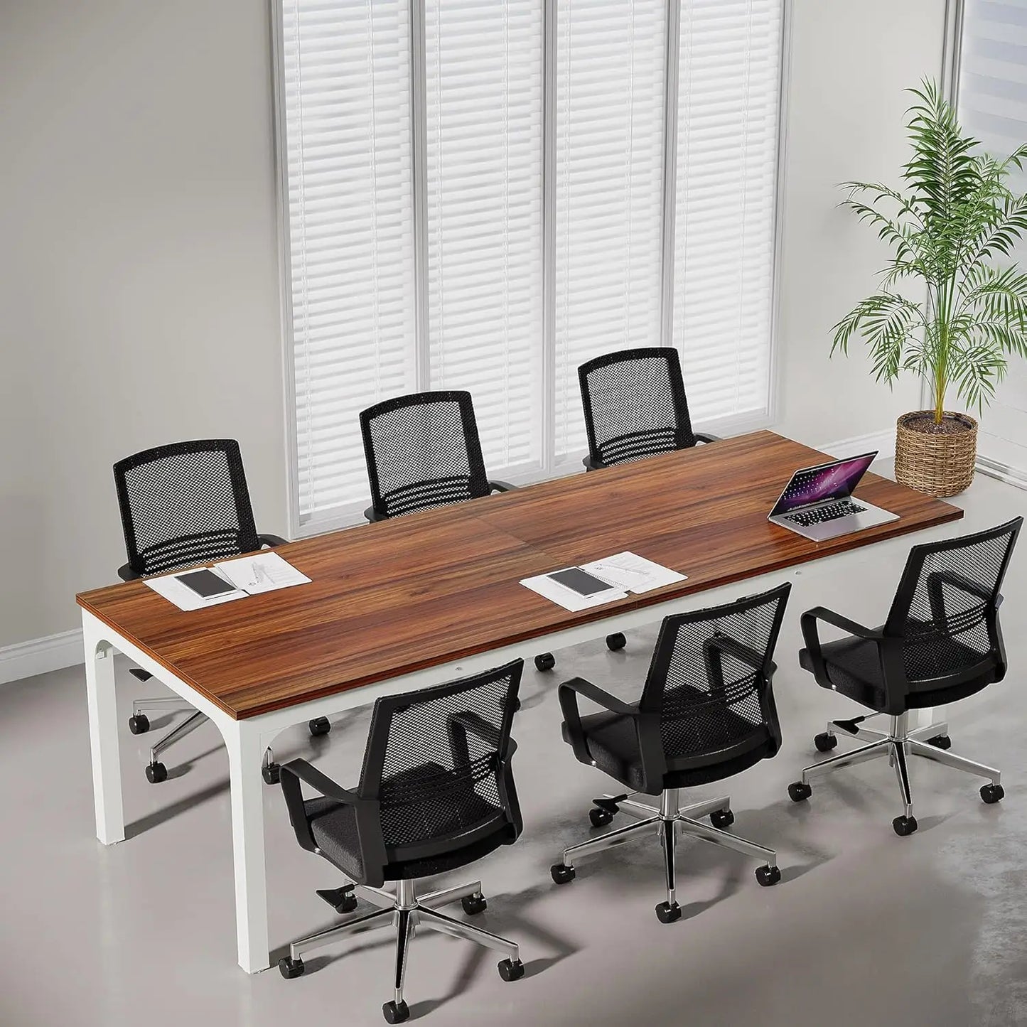 Large Conference Room Table With Metal Frame For Meetings
