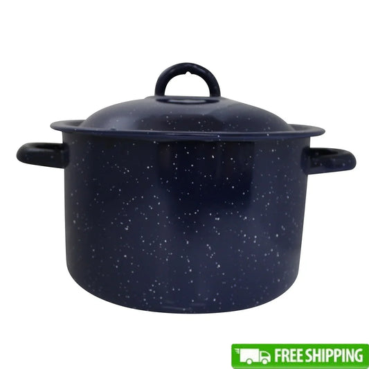 Enamel Stock Pot With Double Handles For Oven Safe Cooking