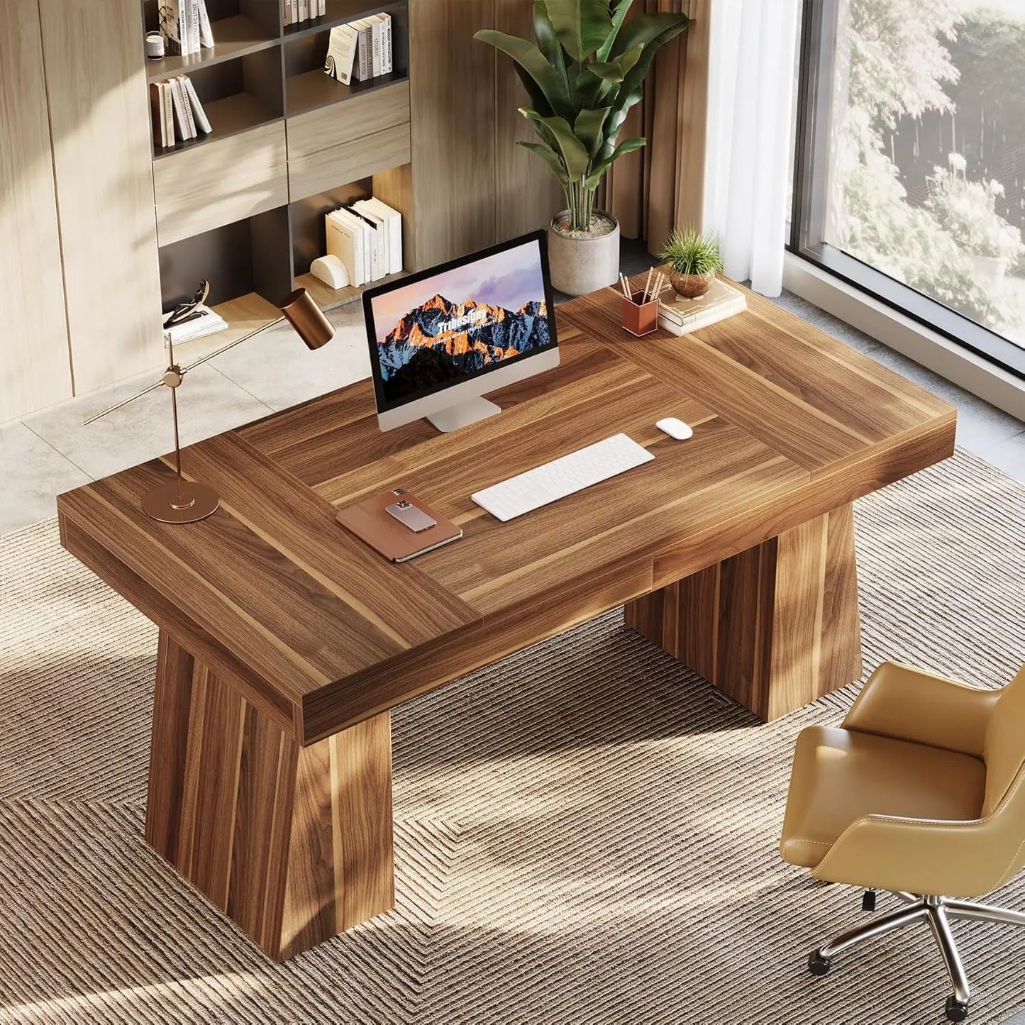 NONEDesk Executive Desk Modern Minimalist Wood Office Desk