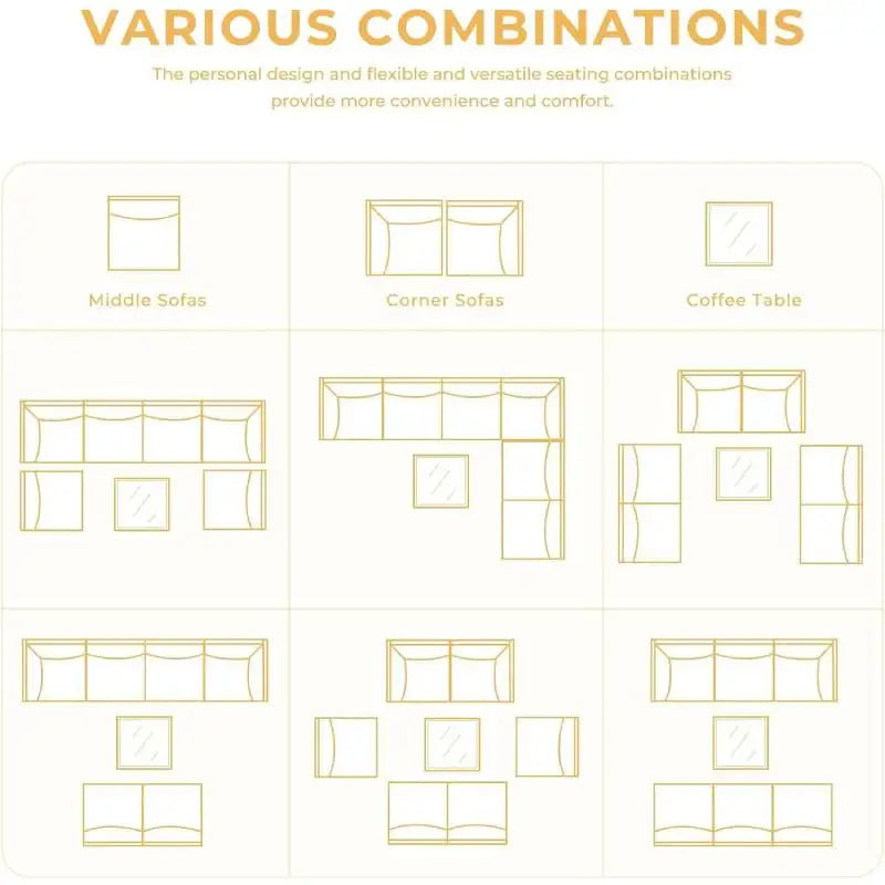 Grand Patio 7-Piece Wicker Outdoor Furniture Set With Cushions And Coffee Table