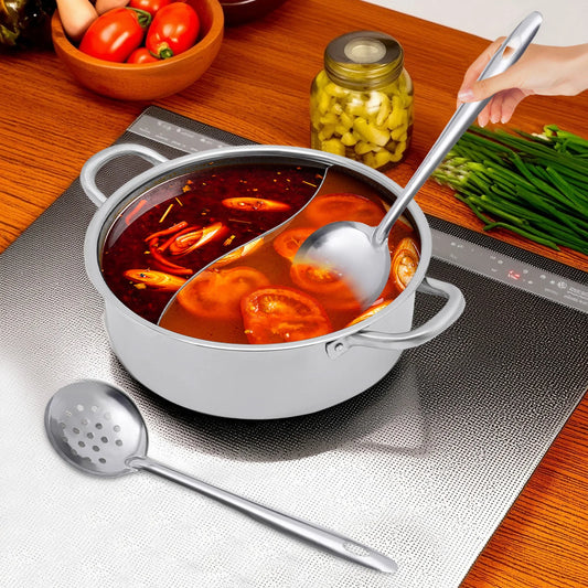 Stainless Steel Divided Fondue Pot For Induction Cooking