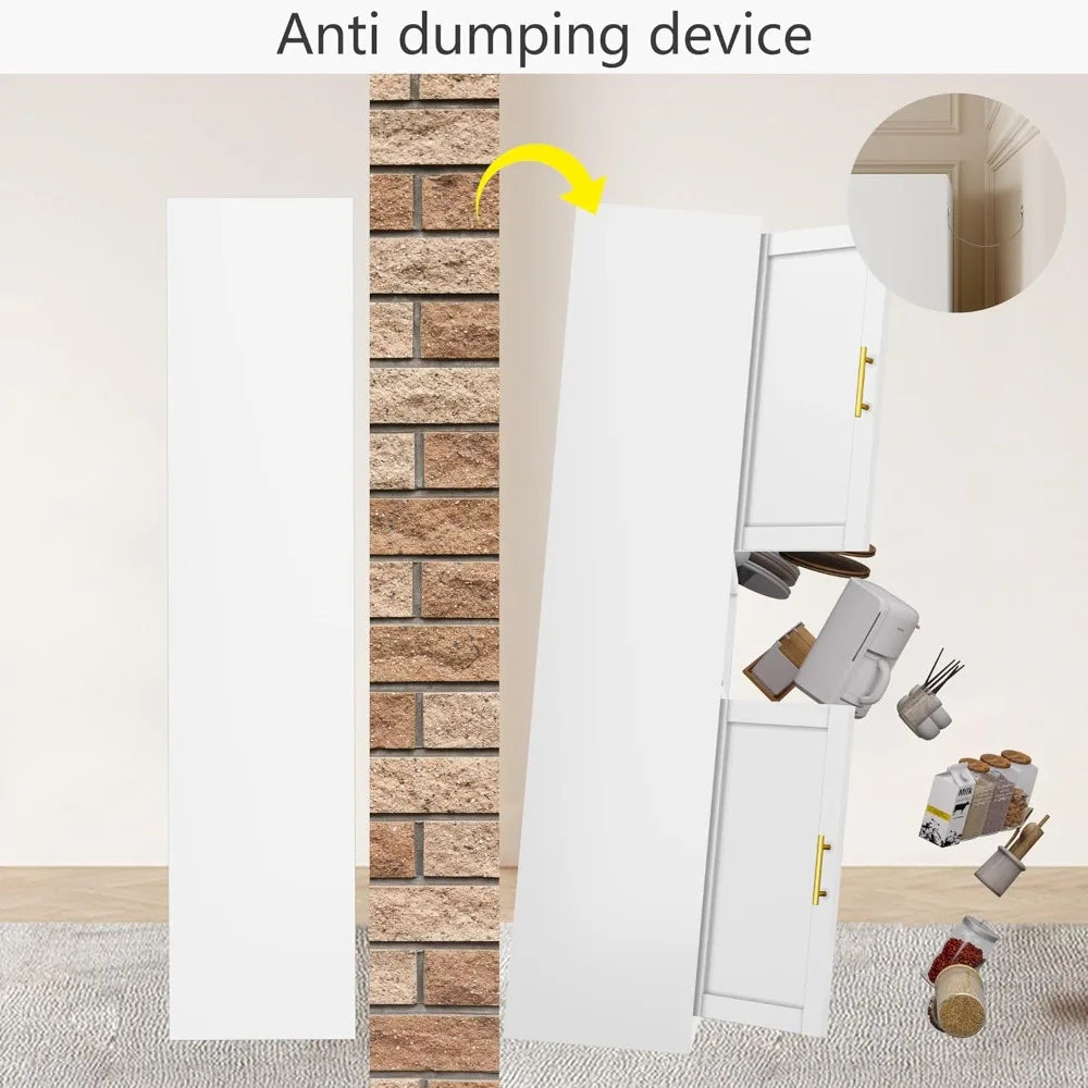 RBXC Metal Pantry Cabinet With 4 Doors And Adjustable Shelves Heavy Duty Steel Powder Coated For Humid Spaces