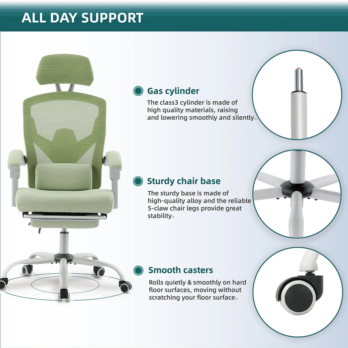 JHK Ergonomic High Back Mesh Office Chair With Lumbar Support